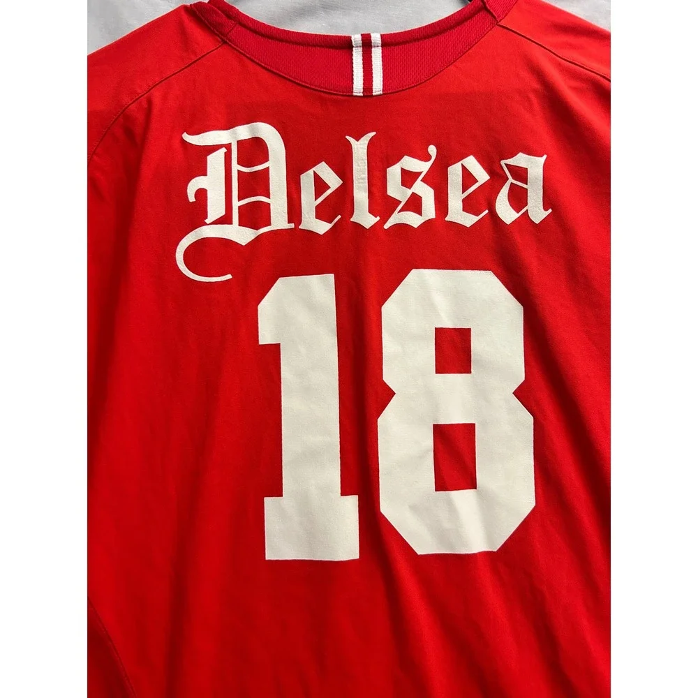 Nike Team Delsea 18 Soccer Jersey Mens XL Red White NikeFIT DRY Short Sleeve